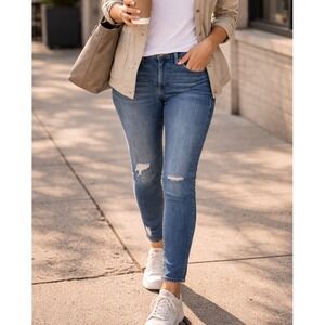 NWT Madewell Womens 9" Mid-Rise Skinny Jeans Sz 28 Distressed Classic Streetwear